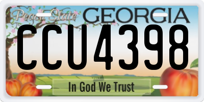 GA license plate CCU4398