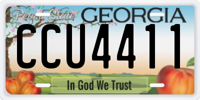 GA license plate CCU4411