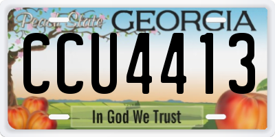 GA license plate CCU4413