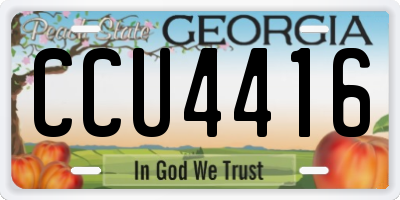 GA license plate CCU4416