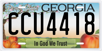 GA license plate CCU4418
