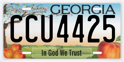 GA license plate CCU4425