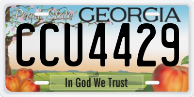 GA license plate CCU4429
