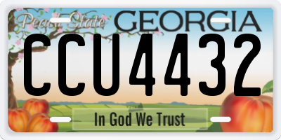 GA license plate CCU4432