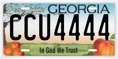 GA license plate CCU4444