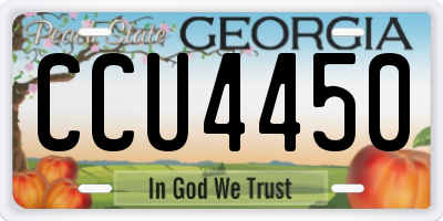 GA license plate CCU4450
