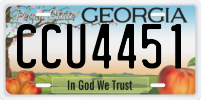 GA license plate CCU4451