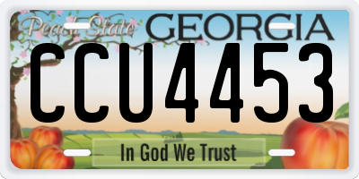 GA license plate CCU4453