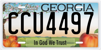 GA license plate CCU4497