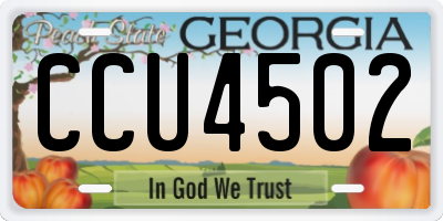GA license plate CCU4502