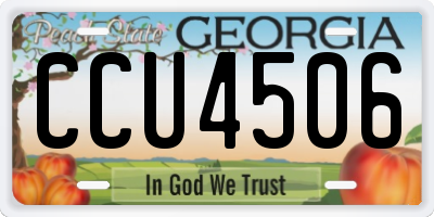 GA license plate CCU4506