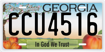 GA license plate CCU4516
