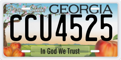 GA license plate CCU4525