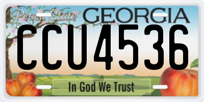 GA license plate CCU4536