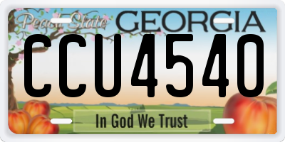 GA license plate CCU4540