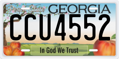 GA license plate CCU4552