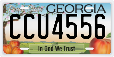 GA license plate CCU4556