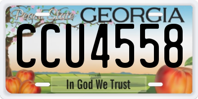 GA license plate CCU4558