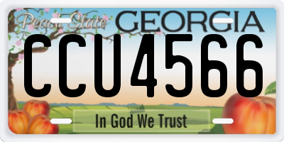 GA license plate CCU4566
