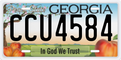 GA license plate CCU4584