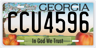 GA license plate CCU4596