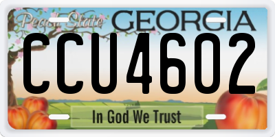 GA license plate CCU4602