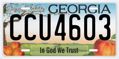 GA license plate CCU4603