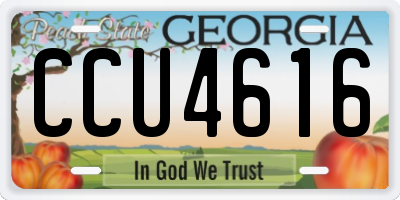 GA license plate CCU4616
