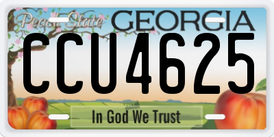 GA license plate CCU4625
