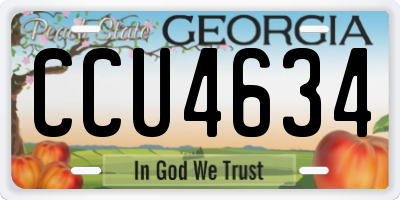 GA license plate CCU4634