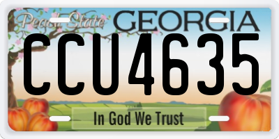 GA license plate CCU4635
