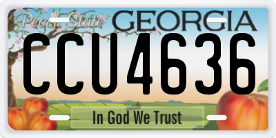 GA license plate CCU4636