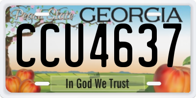 GA license plate CCU4637