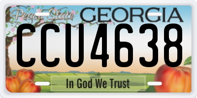 GA license plate CCU4638