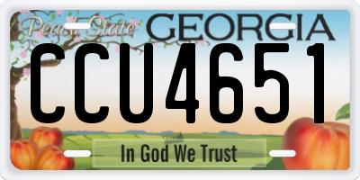 GA license plate CCU4651