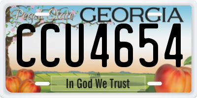 GA license plate CCU4654