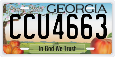 GA license plate CCU4663