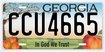 GA license plate CCU4665