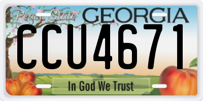 GA license plate CCU4671