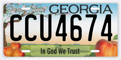 GA license plate CCU4674