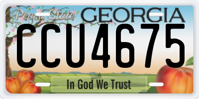 GA license plate CCU4675