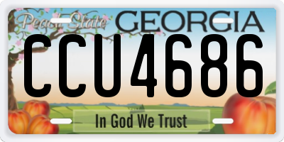 GA license plate CCU4686