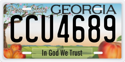 GA license plate CCU4689