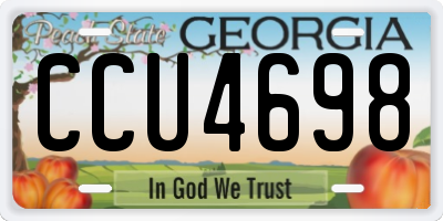 GA license plate CCU4698