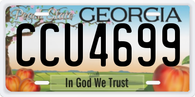 GA license plate CCU4699