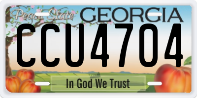 GA license plate CCU4704