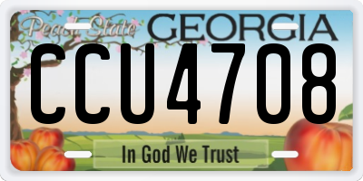 GA license plate CCU4708