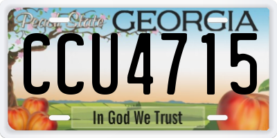 GA license plate CCU4715
