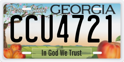 GA license plate CCU4721