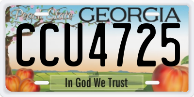 GA license plate CCU4725